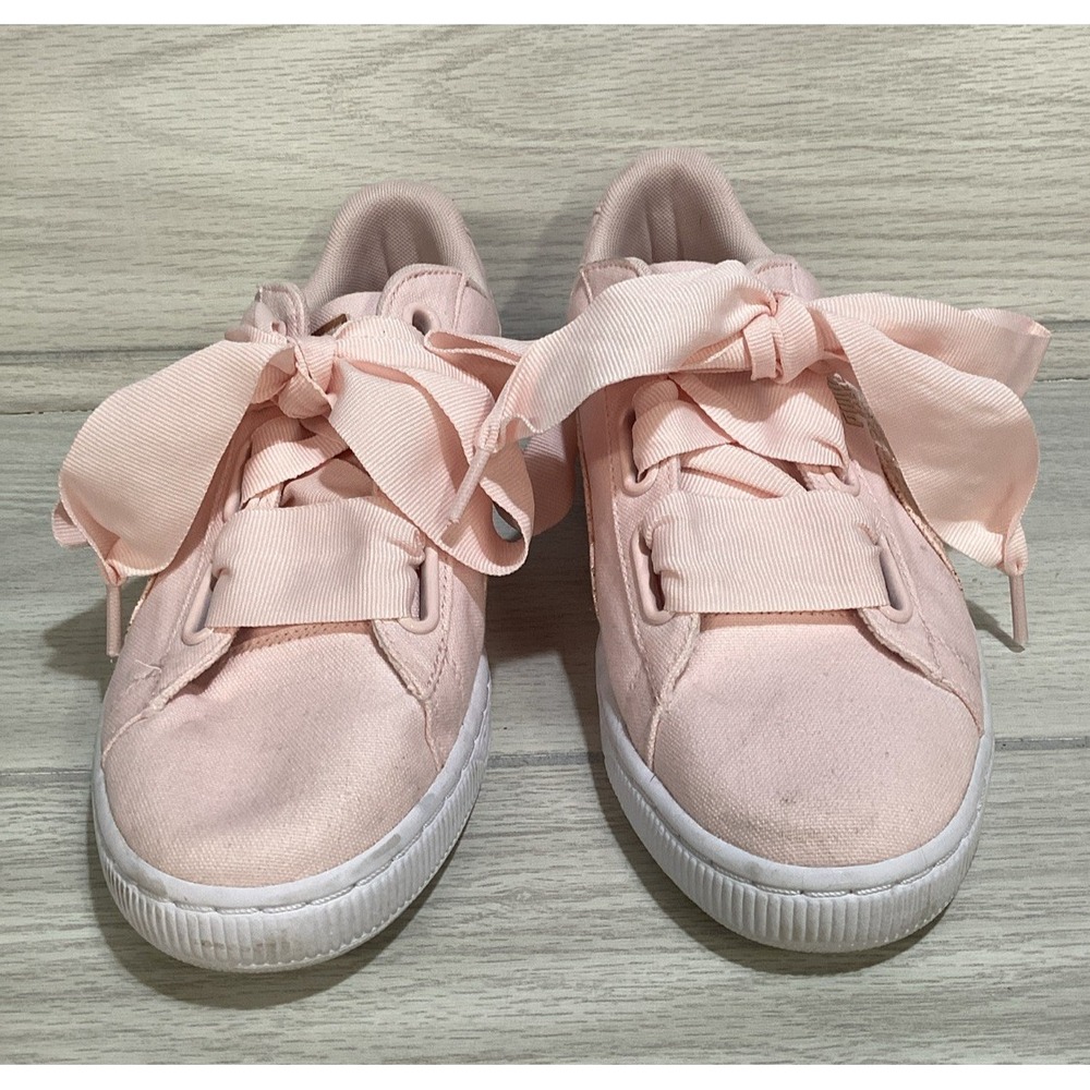 PUMA Women's (Size‎ 7.5) Pink Sneakers w/ Ribbon Laces Shoes